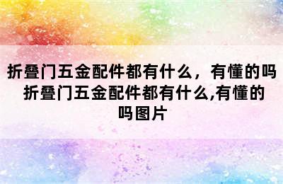 折叠门五金配件都有什么，有懂的吗 折叠门五金配件都有什么,有懂的吗图片